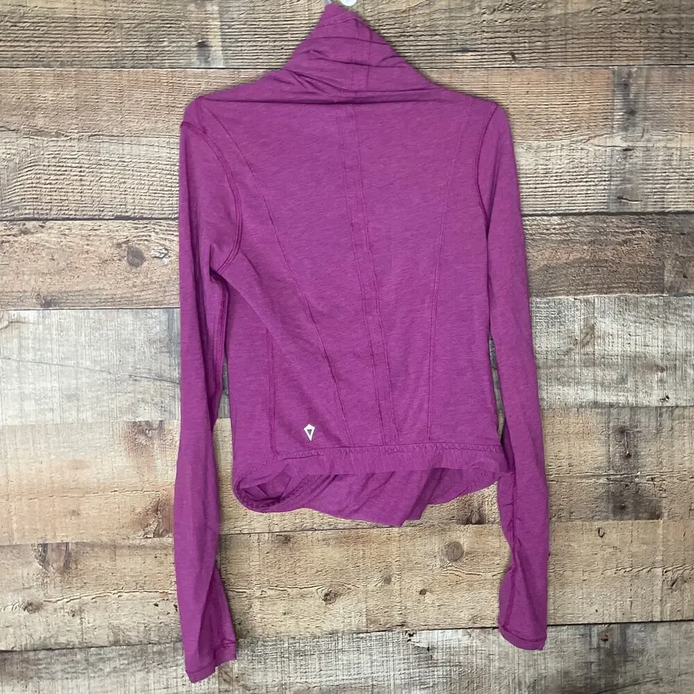 Ivivva Four Count Shrug Long Sleeve Top Twist Front Violet Purple Size 8